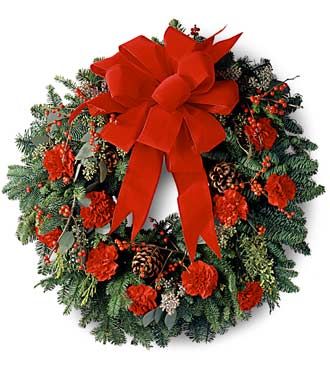 FTD  Crimson and Evergreen Wreath