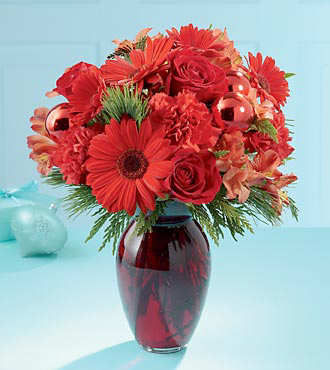 The FTD  Crimson Evergreen Bouquet