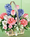 
Send the Joys of Spring in this sweet birch bark basket...
			