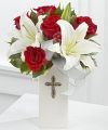 
This bouquet offers seasonal serenity with its array of holiday blooms...
			