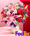 Spirited Mixed Bouquet in Vase - FedEx