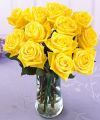 Order Dozen Medium Yellow Roses in Vase - FedEx