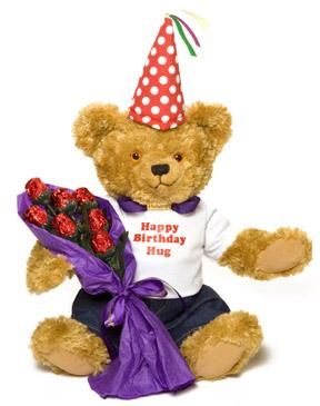 Birthday Hugsby and Bouquet of Chocolates - WebGift