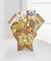 
Our star basket is filled with delicious sweet treats...
			
