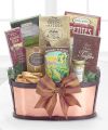 
A variety of sweet and savories fill this reusable handled, copper tin...
			