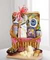 
This festive picnic basket is brimming with an array of artisan cheeses - 8-oz Fiscallini Purple Haze, 6-oz Sierra Nevada Creamy Organic Jack Cheese, 7-oz Bellweather Carmondy and a 5-oz Cypress Goat...
			