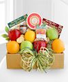 
This delightful assortment of juicy, fresh fruit, along with cheese, crackers, herb almonds, and mustard is sure to brighten their day....
			