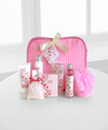
A perfect gift for Mom! This beautiful and very handy cosmetic bag comes filled with 2-ounce bottles of fragrant cherry blossom body lotion, body scrub, hand lotion, shower gel and bath salts, and a p...
			