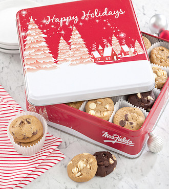 Mrs Fields Holiday Cookie Tin - Nibblers - WebGift