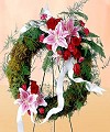 Image of Standard version for FTD Lily Rose Wreath