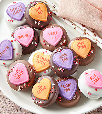 Conversation Hearts Belgian Chocolate - Covered Oreos - FedEx