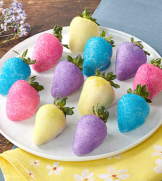 Pretty in Pastel Chocolate Covered Strawberries - FedEx