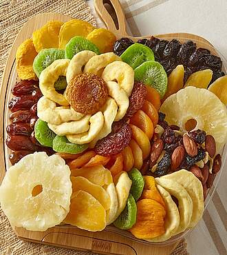 Apple Bamboo Fruit Bowl with Dried Fruit - FedEx