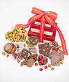 Image of Standard version for Happy Valentines Day Orchard Delight Fruit and Gourmet Basket - FedEx