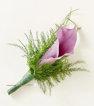 Playful Purple Boutonniere - FedEx