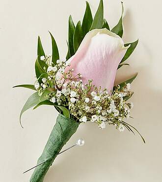 Pretty in Pink Boutonniere - FedEx