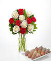 Image of Standard version for Santa Baby Rose Bouquet and Berry Bundle - FedEx