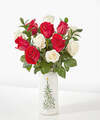 Image of Standard version for Santa Baby Rose Bouquet - 12 Roses with Tree Vase - FedEx
