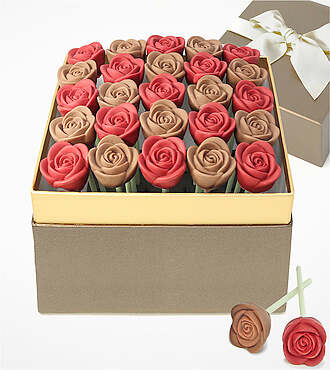 Ruby Chocolate Rose Bouquet - 25 Roses - FedEx - E-F09