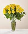 Image of Premium version for Long Stem Yellow Rose Bouquet