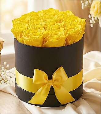 Luxury Yellow Forever Roses - FedEx - F-751