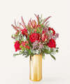 Image of Standard version for Twas the Night Before Bouquet - Standard with Gold Vase - FedEx