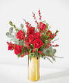 Image of Standard version for Decembrrr Bouquet - Standard with Gold Vase - FedEx