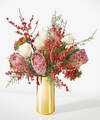 Image of Standard version for Under the Mistletoe Bouquet - Deluxe with Gold Vase - FedEx