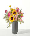 Image of Standard version for Pink Perfection Bouquet - Standard with Black Fluted Vase - FedEx