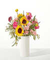 Image of Standard version for Pink Perfection Bouquet - Standard with White Fluted Vase - FedEx