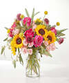Image of Standard version for Pink Perfection Bouquet - Deluxe with Clear Vase - FedEx