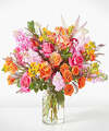 Image of Standard version for Eclectic Treasures Bouquet - Deluxe with Clear Vase - FedEx