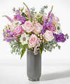 Image of Standard version for Cup of Tea Bouquet - Deluxe with Black Fluted Vase - FedEx