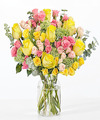 Image of Standard version for Spring It On Bouquet - Deluxe with Clear Vase - FedEx