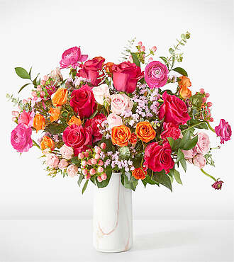 Forever and Always Bouquet - Deluxe with Marble Vase - FedEx - F-F50VPM