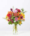 Image of Standard version for Vivid Sunset Bouquet - Standard with Clear Vase - FedEx