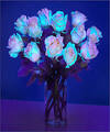 Image of Standard version for Get Your Glow On Rose Bouquet - 12 Roses with Clear Vase - FedEx