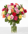 Image of Standard version for Mixed Roses - 36 Roses With Vase - FedEx