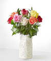 Image of Standard version for Mixed Roses with Speckled Vase - FedEx