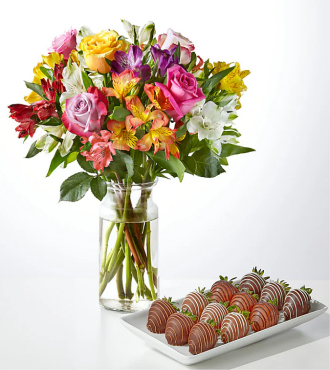 Smiles and Sunshine Bouquet and Berry Bundle - FedEx - FB336-BRY