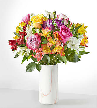 Smiles and Sunshine - Standard with Marble Vase - FedEx - FB336VPM