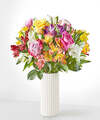 Image of Standard version for Smiles and Sunshine - Standard with White Fluted Vase - FedEx