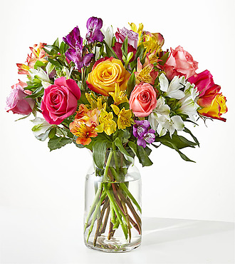 Make Their Day Bouquet - Deluxe with Vase - FedEx - FB337-X