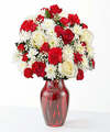 Image of Standard version for Winter Wishes Bouquet - Standard with Red Vase - FedEx