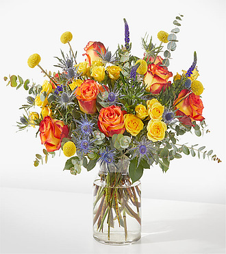 Burn Bright Bouquet - Deluxe with Vase - FedEx - FE210D