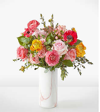 Weekends in the Hamptons Bouquet - Standard with Marble Vase - FedEx - FE214VPM