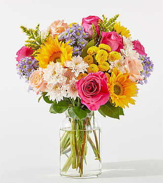 In Good Spirits Bouquet - Deluxe with Vase - FedEx - FE218D