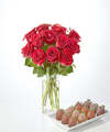 Image of Standard version for Red Rose Bouquet and Berry Bundle - FedEx