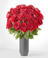 Image of Standard version for Red Rose Bouquet - 24 Roses with Black Ceramic Vase - FedEx