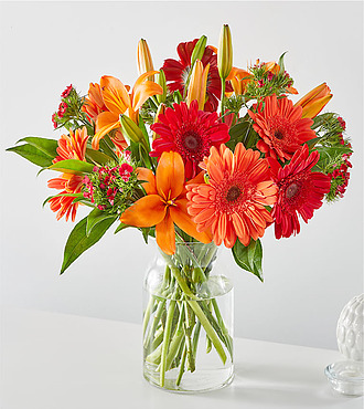 Fall Break Bouquet - Deluxe With Vase - FedEx - FF079D